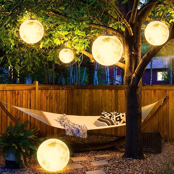Moon-Shaped Outdoor Lamp - Weatherproof LED Garden Light Fixture for Enchanting Illumination-2