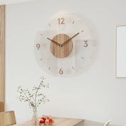 Modern minimalist wall clock with wooden frame