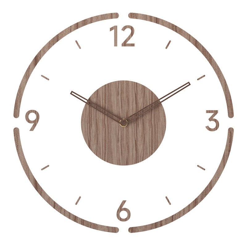 Modern minimalist wall clock with wooden frame