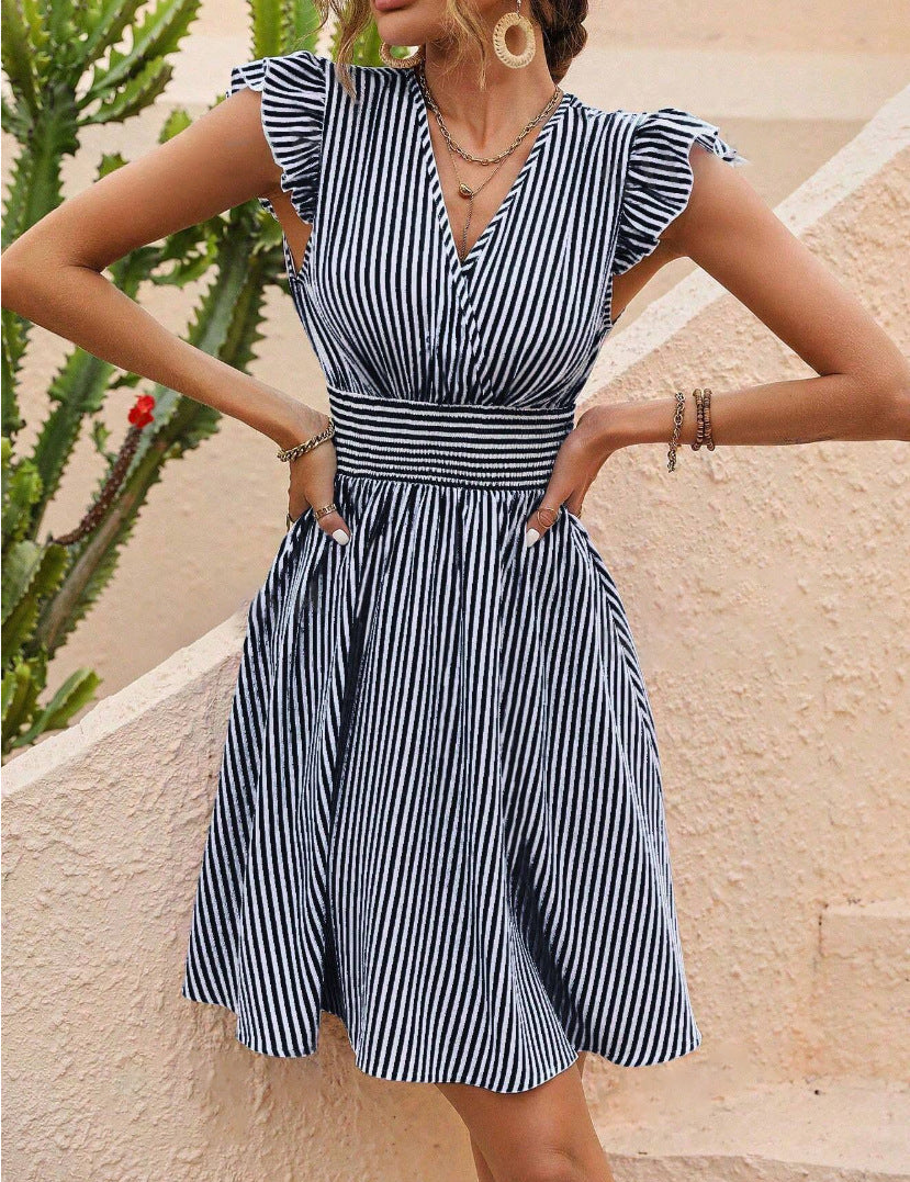 Madison | Striped Chic Midi Summerdress