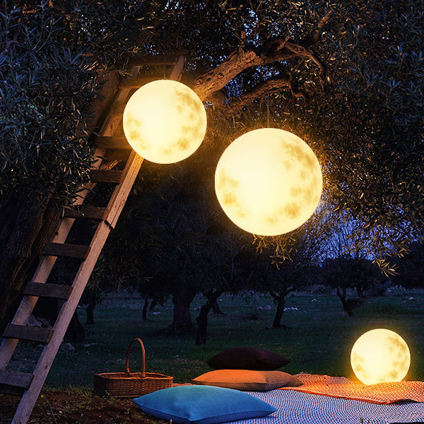 Moon-Shaped Outdoor Lamp - Weatherproof LED Garden Light Fixture for Enchanting Illumination-5