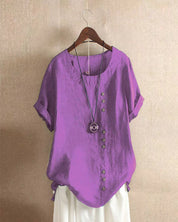 Kelly | Short-sleeved Blouse with Round Neckline