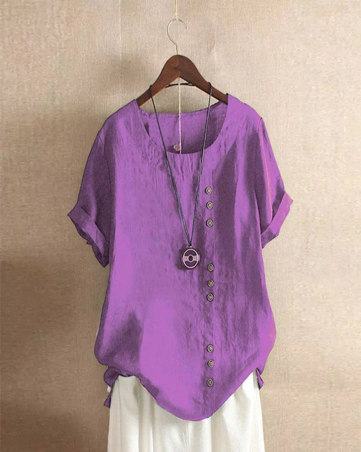 Kelly | Short-sleeved Blouse with Round Neckline