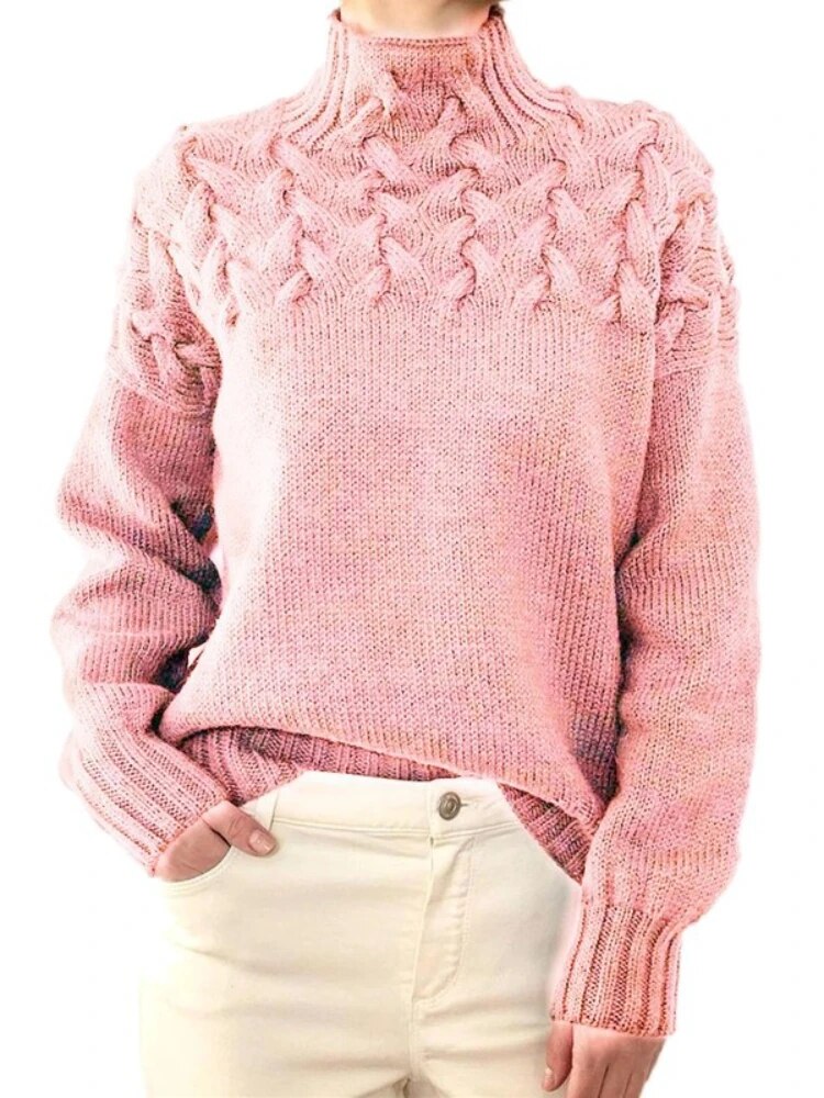 Knitted turtleneck sweater women - Paloma