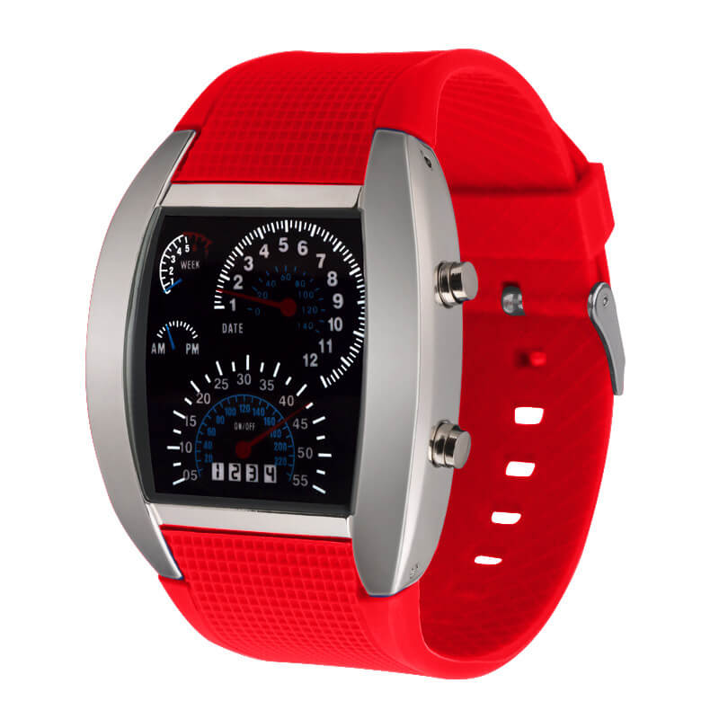 Men's speedometer LED watch