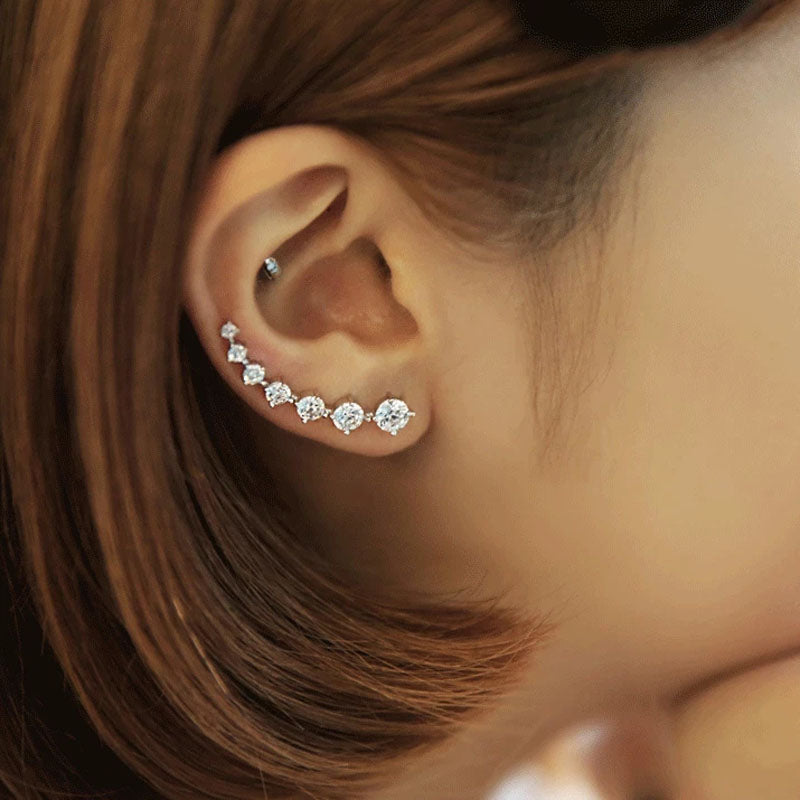 Lustre | Shiny Silver Earrings