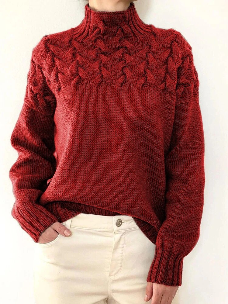 Knitted turtleneck sweater women - Paloma