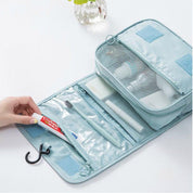 Nadia Light Blue Travel Toilet Bag with Practical Hook