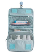 Nadia Light Blue Travel Toilet Bag with Practical Hook
