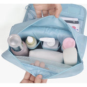Nadia Light Blue Travel Toilet Bag with Practical Hook