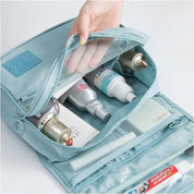 Nadia Light Blue Travel Toilet Bag with Practical Hook