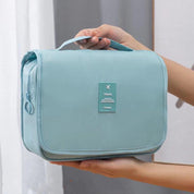 Nadia Light Blue Travel Toilet Bag with Practical Hook