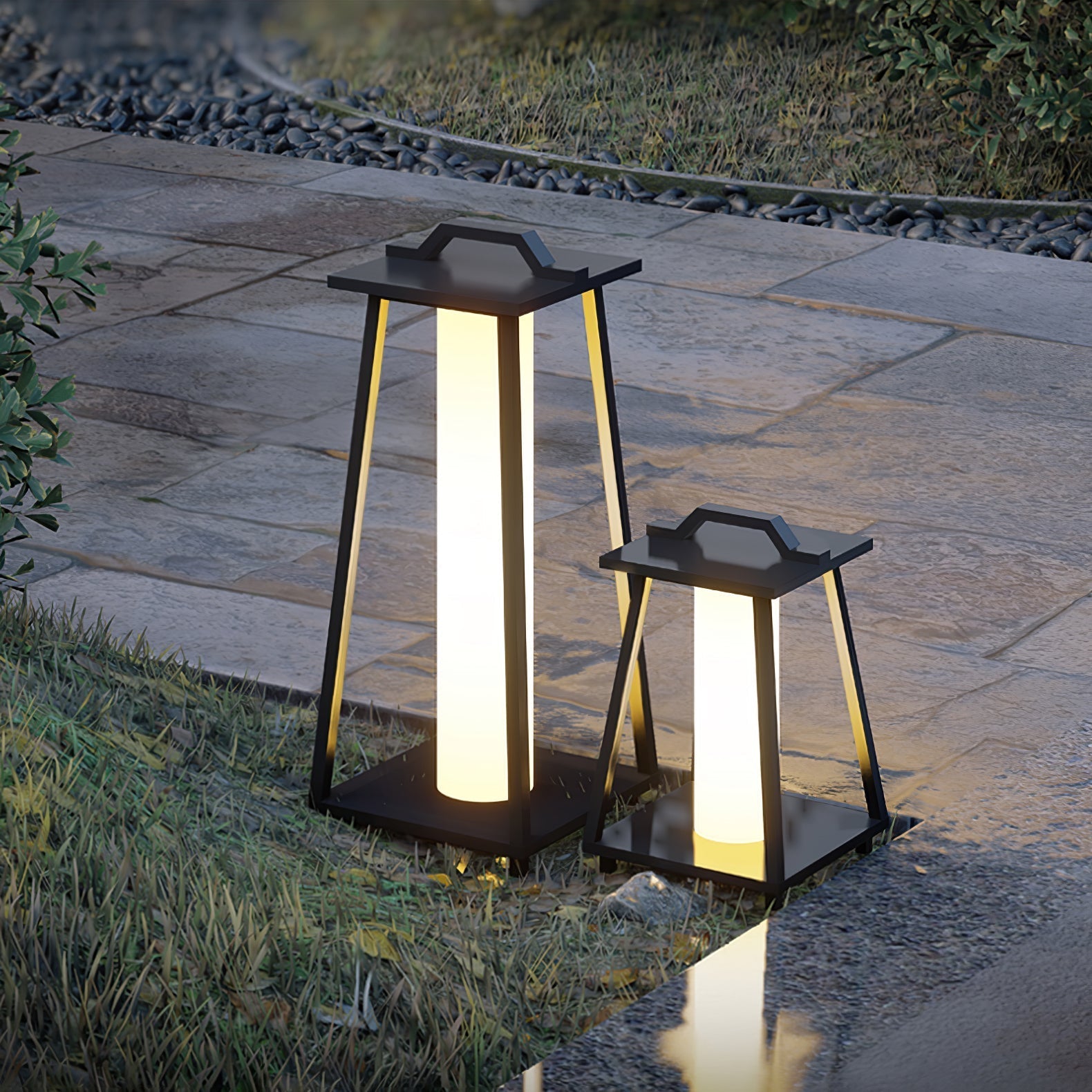 Roam Portable Outdoor Light - Durable Stainless Steel Garden Lights with Warm Acrylic Shade-4