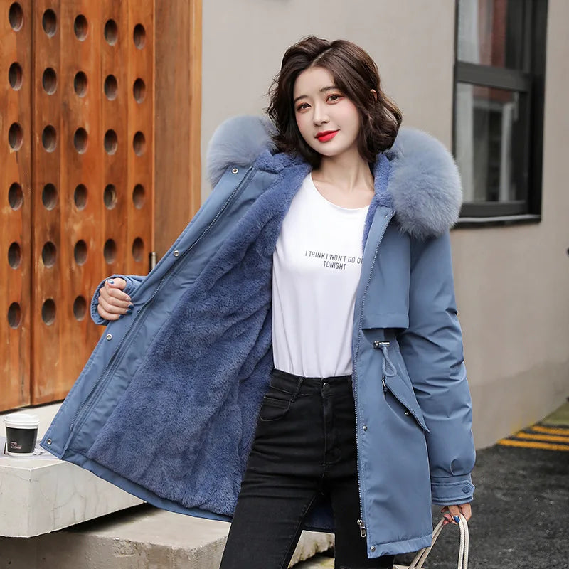 TILDA | Lined winter jacket with removable fur collar and hood