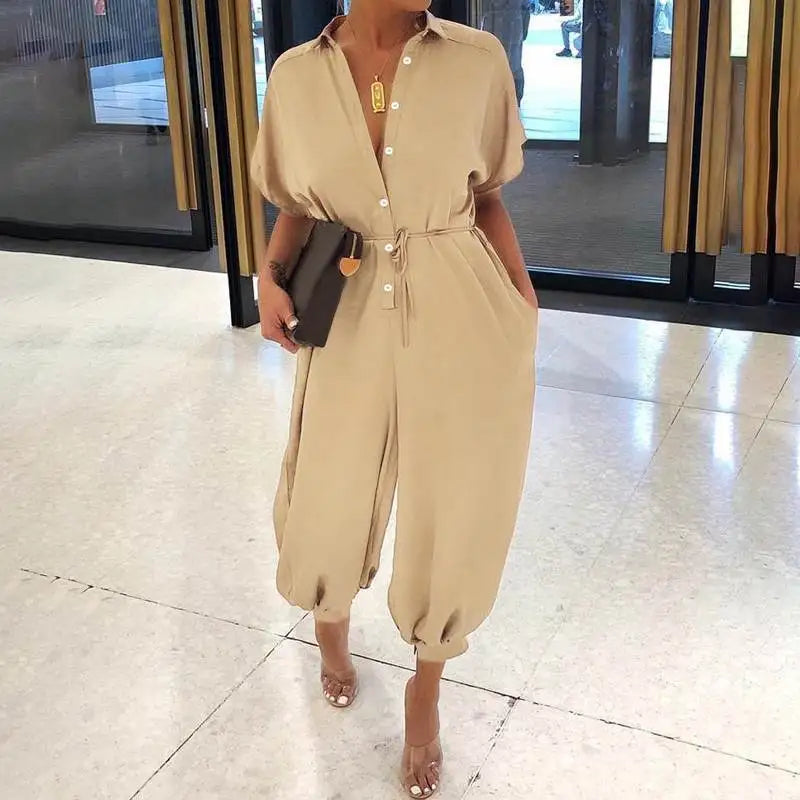Olivia | Overall V-Neck Jumpsuit