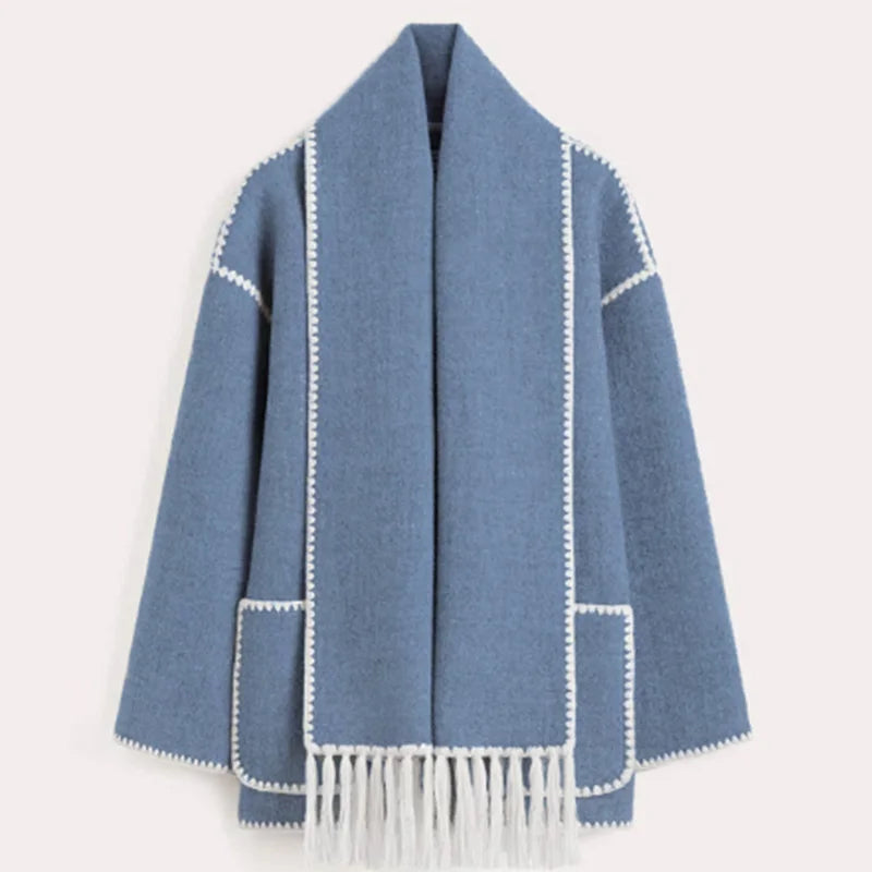 Hermia | Elegant Women's Coat with Scarf – Stylish Winter Coat