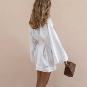 Genevieve | Elegant Lace Up Mini Dress