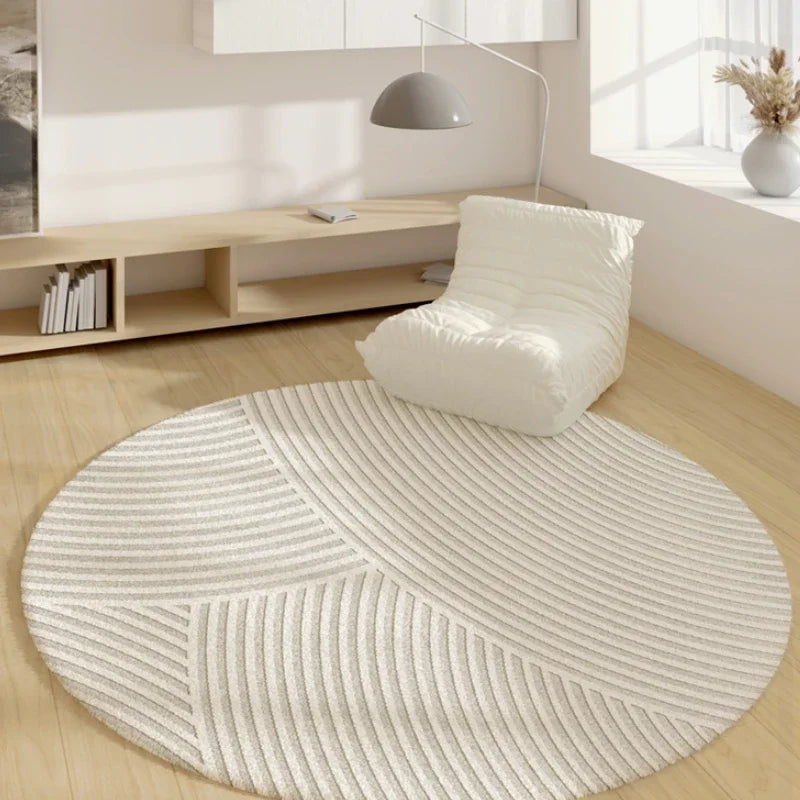 Modern geometric round rug