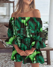 Enchanting Off-Shoulder Printed Dress by ELSIE