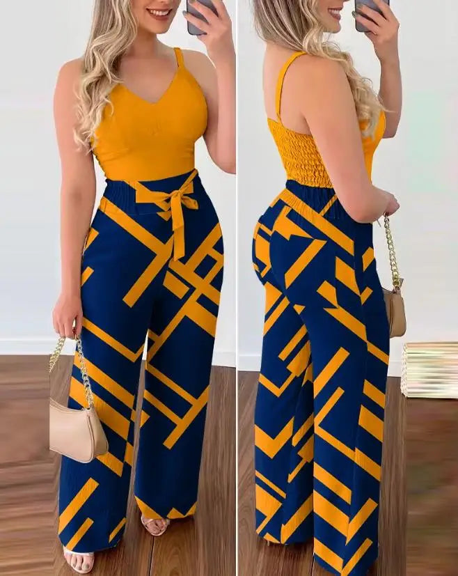Sadie | Shirred Two-Piece Jumpsuit Set