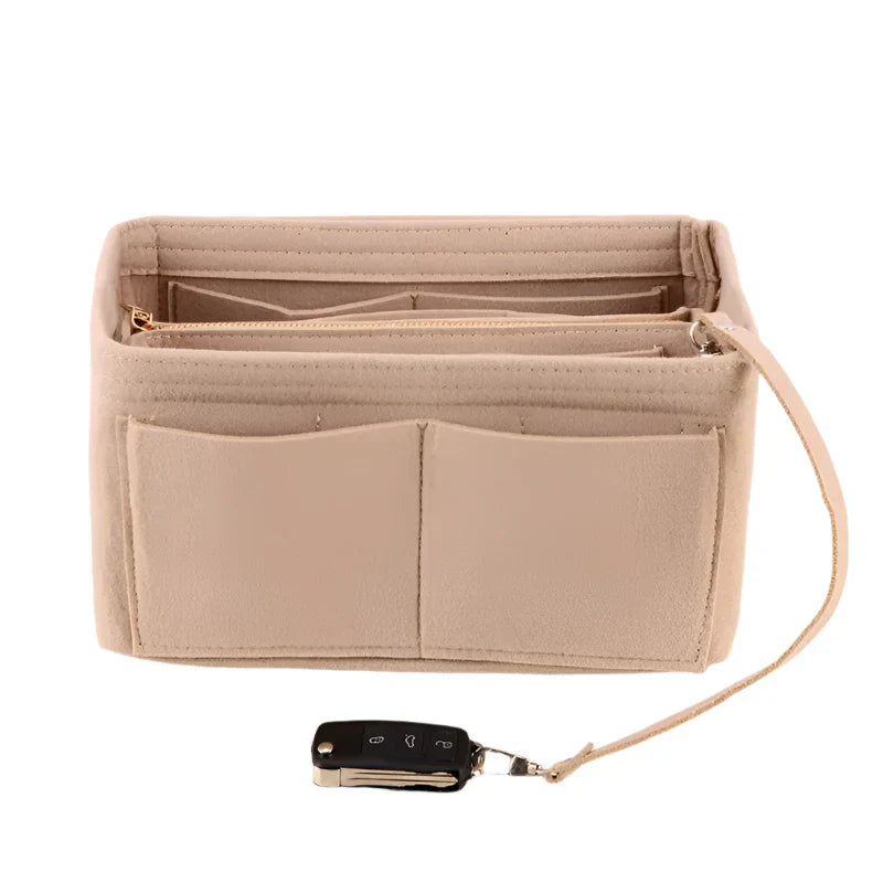 Kimber | Felt Insert Cosmetic Makeup Bag Travel Organizer