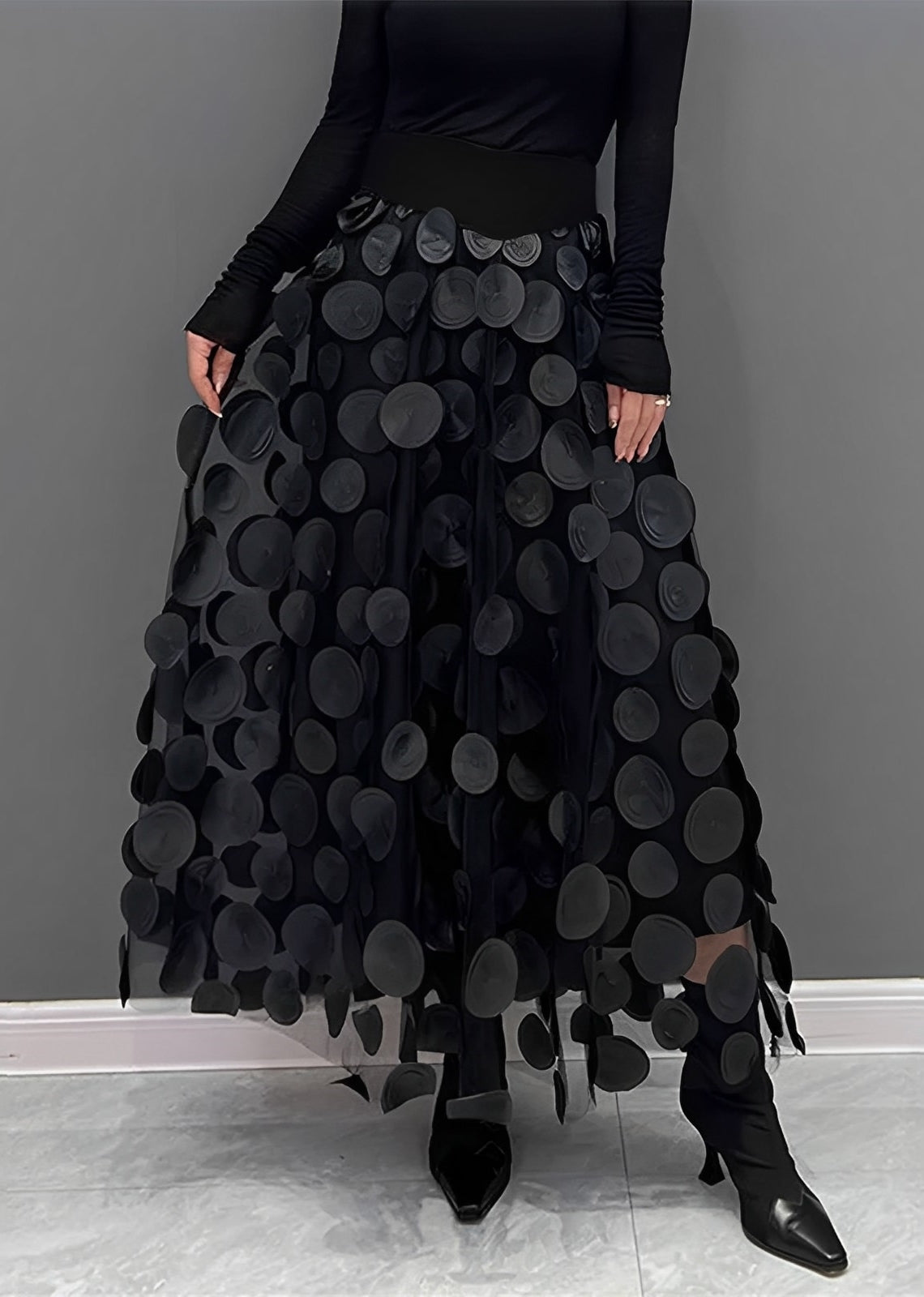 Lauren | Black Polka Dot Skirt