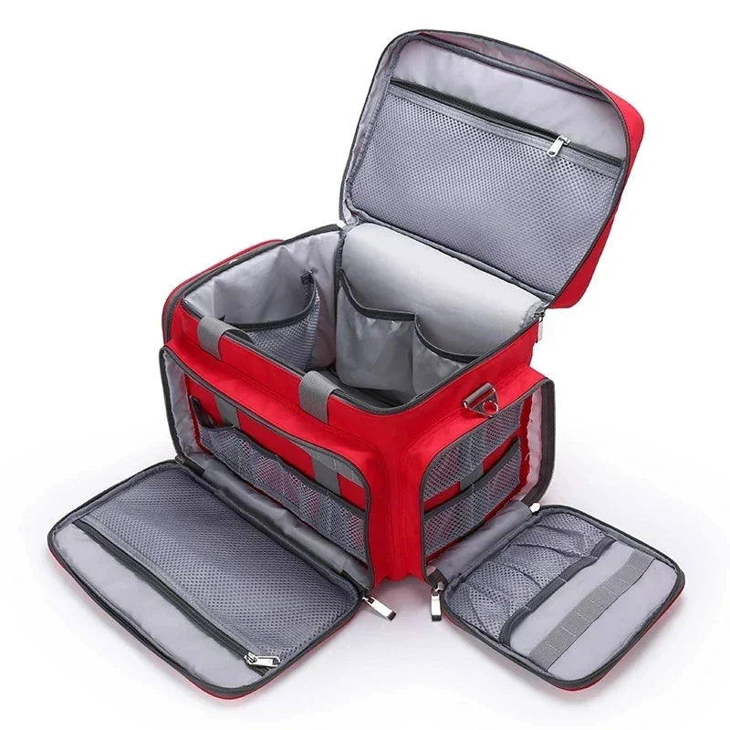 Essential first aid suitcase for emergency situations