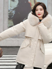 TILDA | Lined winter jacket with removable fur collar and hood