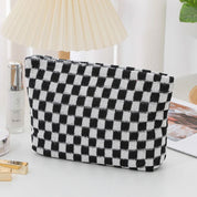 Ruthie | Checked Aesthetic Makeup Pouch