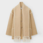 Hermia | Elegant Women's Coat with Scarf – Stylish Winter Coat