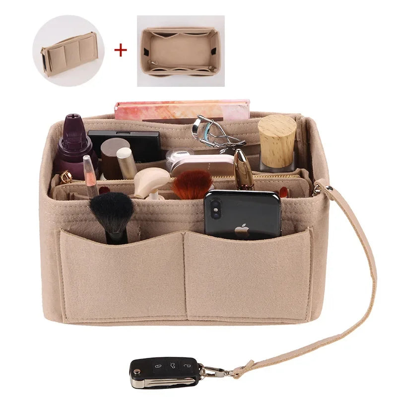 Kimber | Felt Insert Cosmetic Makeup Bag Travel Organizer