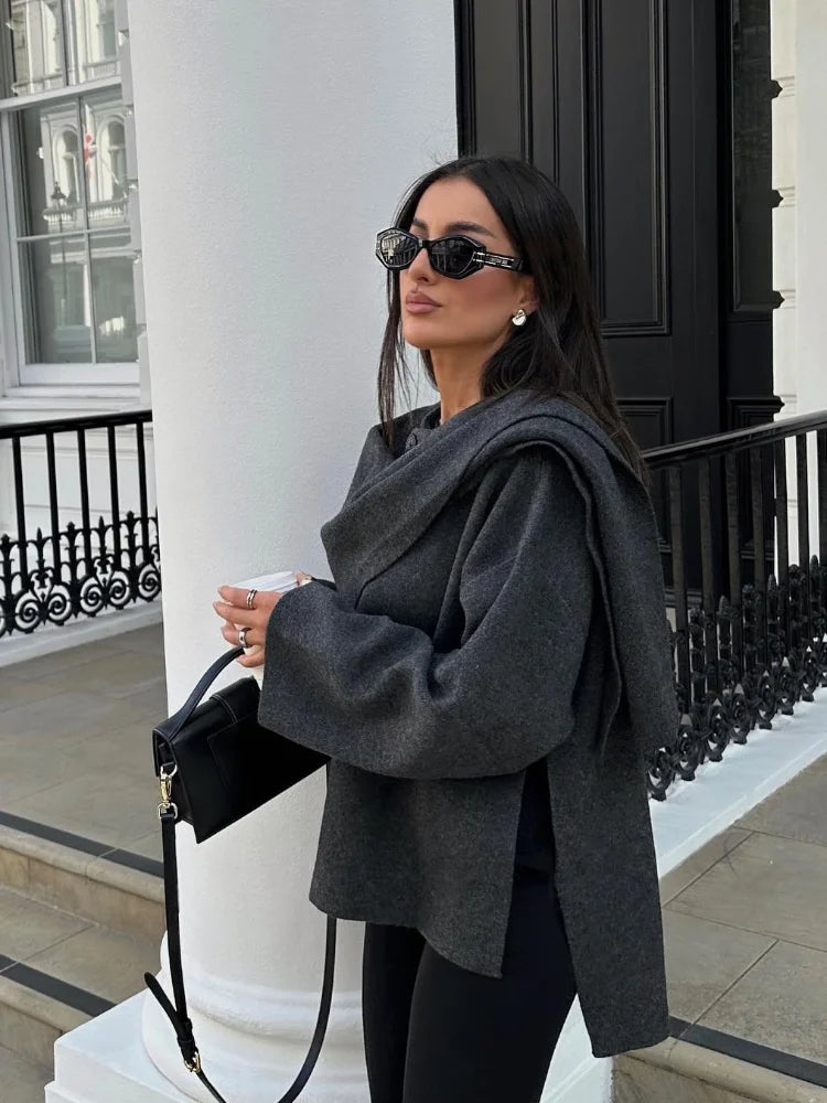 RUTH | Stylish wool jacket with scarf