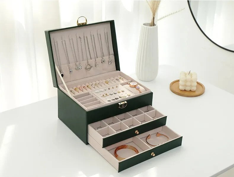 LuxeVault | Triple Layer Jewelry Organizer