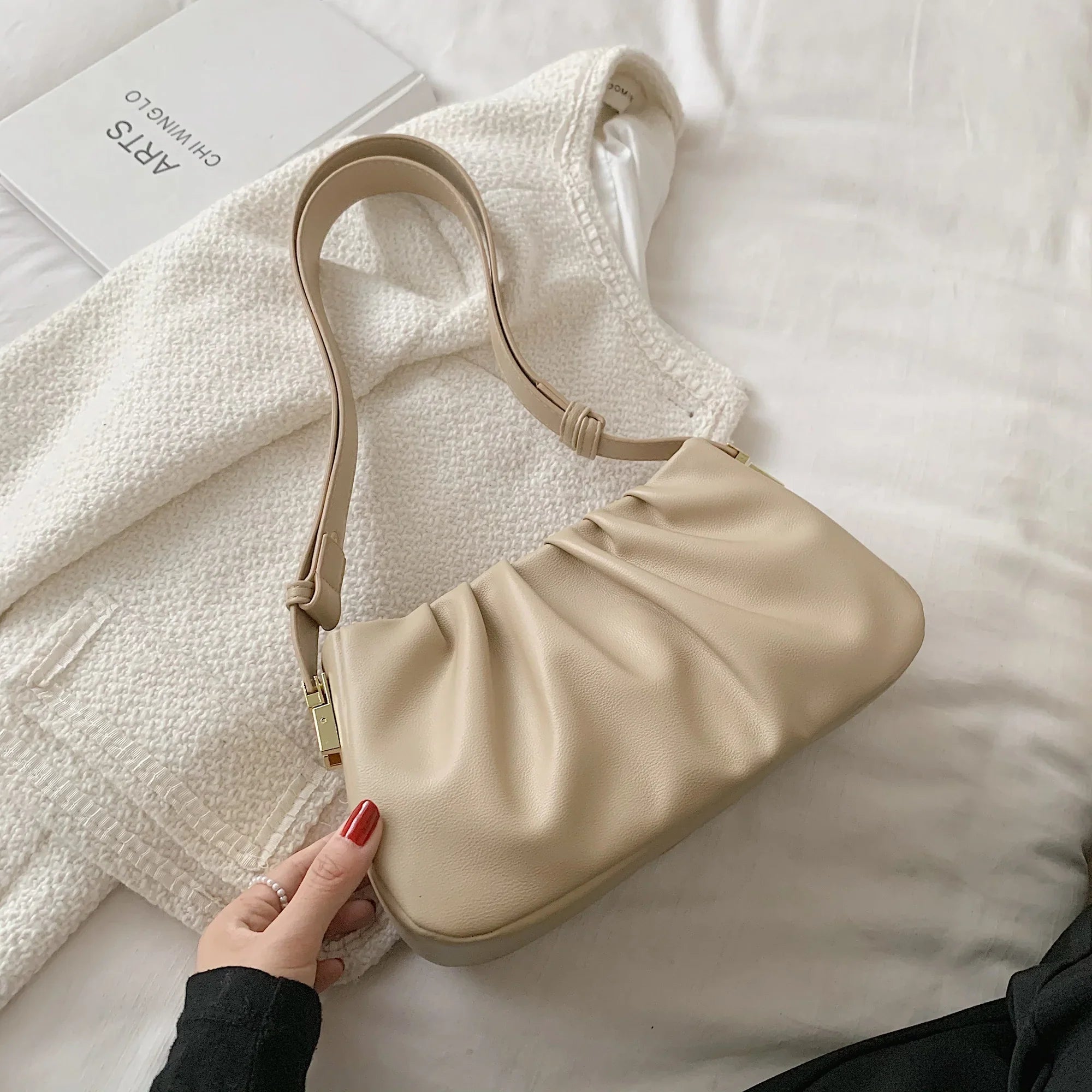 Holly | Stylish Ruched Handbag with Adjustable Handle
