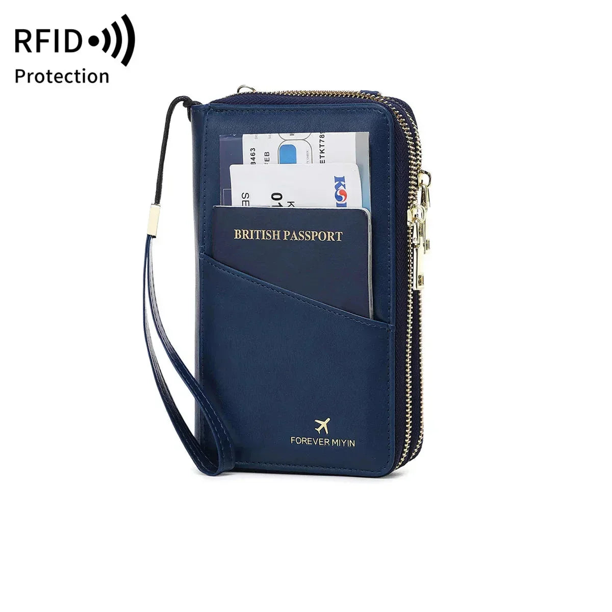 Valery | RFID-blocking passport holder with shoulder strap