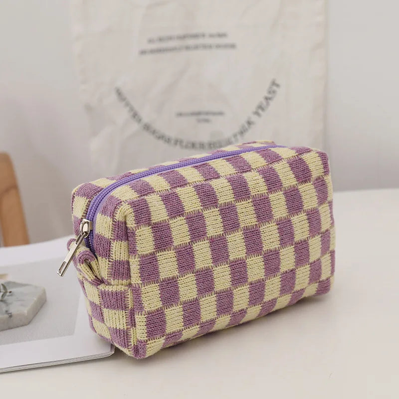 Nova | Trendy Checkered Y2K-Style Makeup Bag