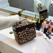 Keyla | Women's Travel Cosmetic Bag with Leopard Pattern Organizer