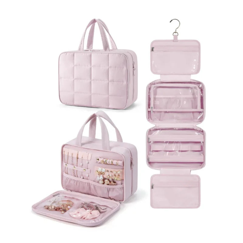 Kenia | Travel cosmetic bag with makeup and toiletry items as well as jewelry organizer