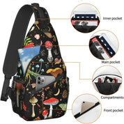 Via | Mushroom Pattern Sling Bag with Multiple Pockets