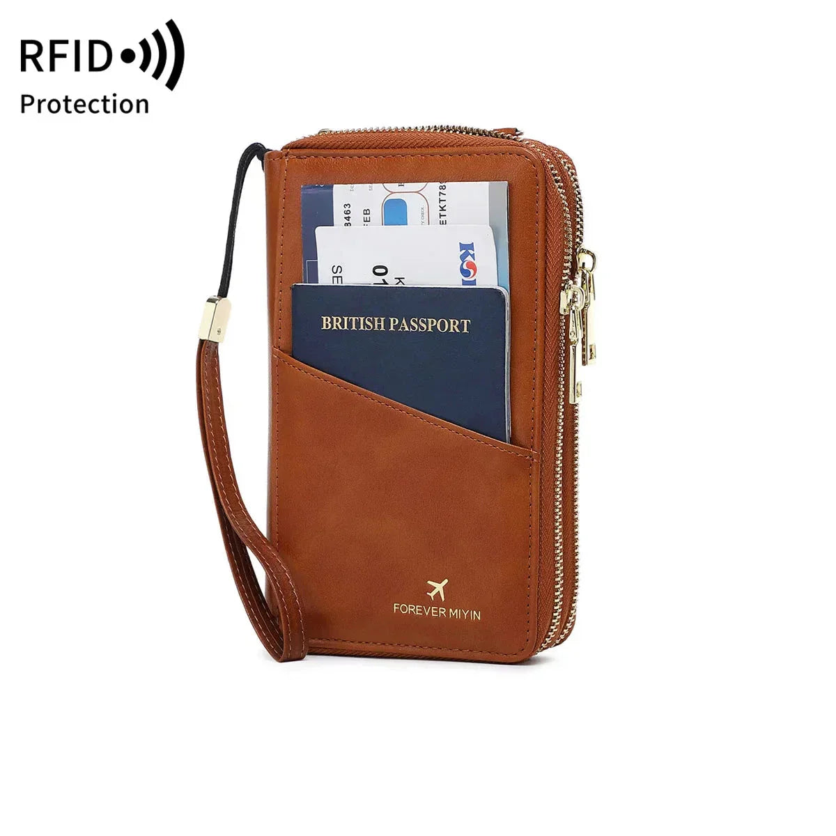 Valery | RFID-blocking passport holder with shoulder strap