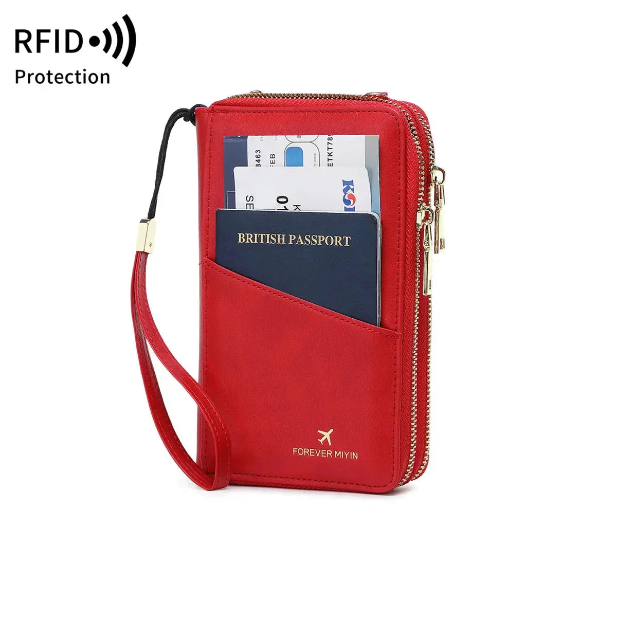 Valery | RFID-blocking passport holder with shoulder strap