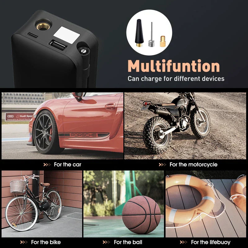 Portable rechargeable digital air compressor