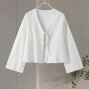 Eva | Lace-Up Long Sleeve Shirt