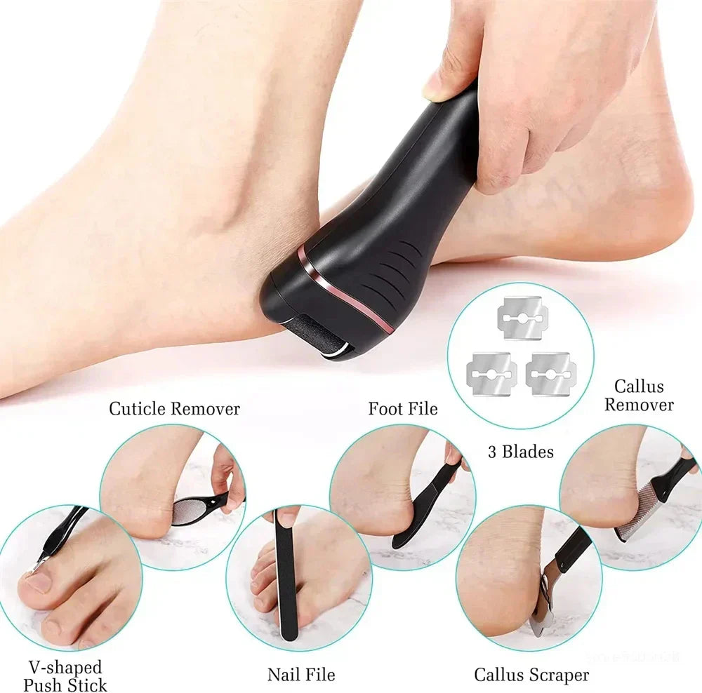 Waterproof electric foot exfoliator