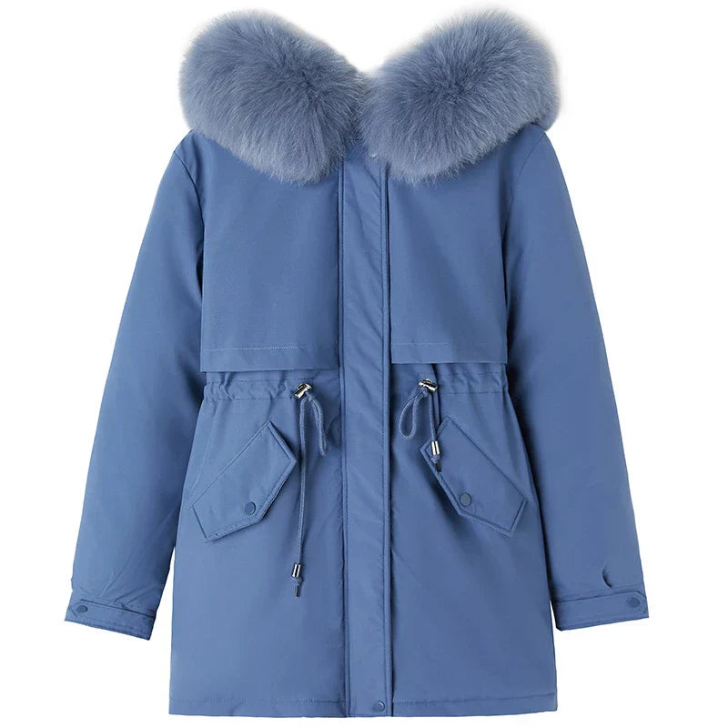 TILDA | Lined winter jacket with removable fur collar and hood