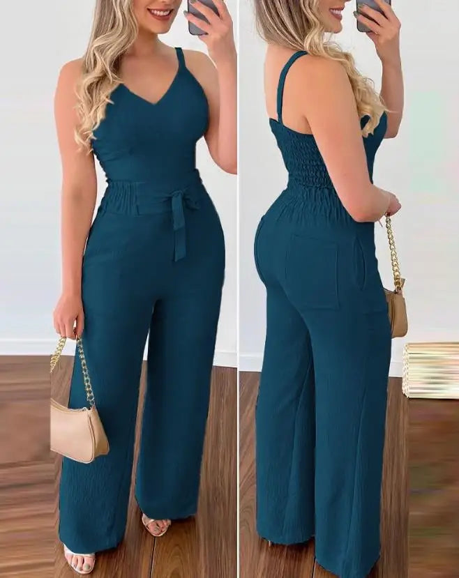 Sadie | Shirred Two-Piece Jumpsuit Set