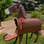 Handmade Animal Sculpture Mailbox – Corrosion-Resistant Metal Post Box for Garden and Driveway Decor-6