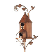 Elegant Metal Birdhouse with Pole for Garden Decoration – Durable and Weather-Resistant Bird House for Outdoor Spaces-2