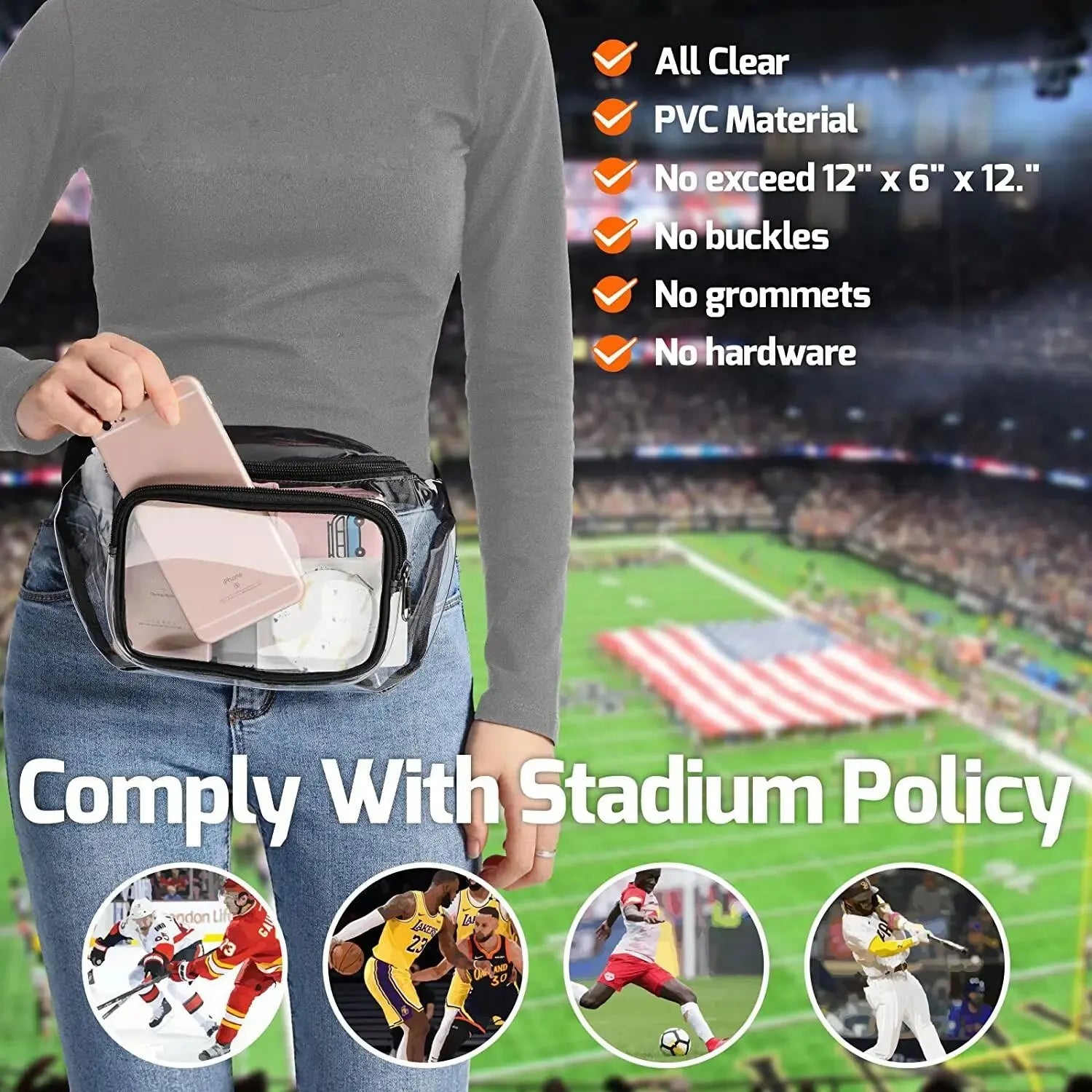 Kitty | Clear Stadium-Approved Waist and Sling Bag