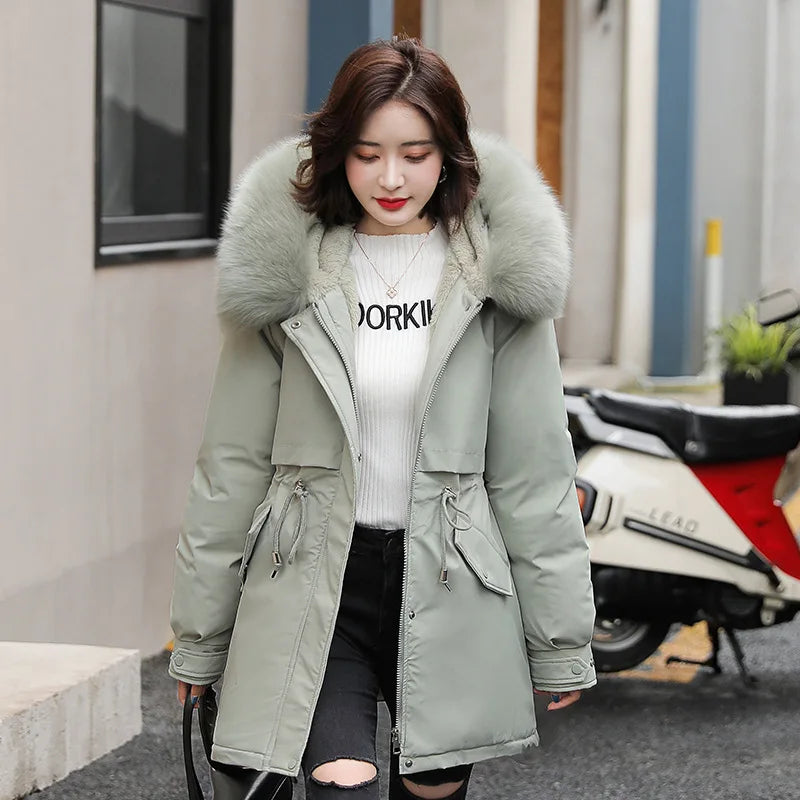 TILDA | Lined winter jacket with removable fur collar and hood